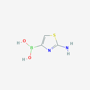 molecular formula C3H5BN2O2S B15334291 (2-Amino-1,3-thiazol-4-yl)boronic acid CAS No. 1041854-93-6