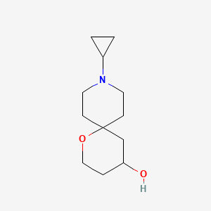 molecular formula C12H21NO2 B15334295 9-Cyclopropyl-1-oxa-9-azaspiro[5.5]undecan-4-ol 