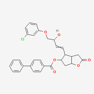 [4-[4-(3-Chlorophenoxy)-3-hydroxybut-1-enyl]-2-oxo-3,3a,4,5,6,6a-hexahydrocyclopenta[b]furan-5-yl] 4-phenylbenzoate