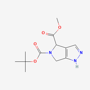 molecular formula C12H17N3O4 B15334393 Methyl (R)-5-Boc-2,4,5,6-tetrahydropyrrolo[3,4-c]pyrazole-4-carboxylate 