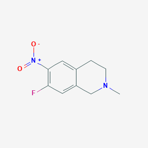 molecular formula C10H11FN2O2 B15334487 7-Fluoro-2-methyl-6-nitro-1,2,3,4-tetrahydroisoquinoline 