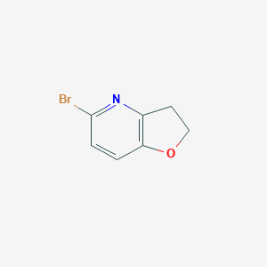 molecular formula C7H6BrNO B15334619 5-Bromo-2,3-dihydrofuro[3,2-b]pyridine 