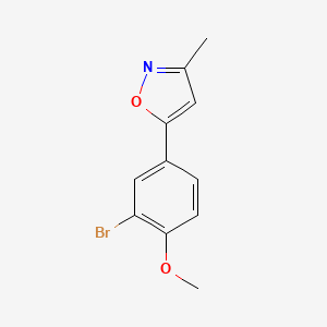 molecular formula C11H10BrNO2 B15334626 5-(3-Bromo-4-methoxyphenyl)-3-methylisoxazole 