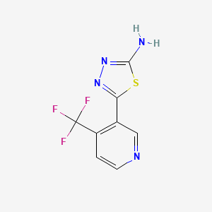 molecular formula C8H5F3N4S B15334636 2-Amino-5-[4-(trifluoromethyl)-3-pyridyl]-1,3,4-thiadiazole 