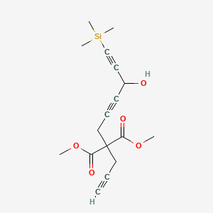 molecular formula C17H22O5Si B15334691 Dimethyl 2-(4-hydroxy-6-(trimethylsilyl)hexa-2,5-diyn-1-yl)-2-(prop-2-yn-1-yl)malonate 