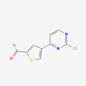 molecular formula C9H5ClN2OS B15334837 4-(2-Chloropyrimidin-4-yl)thiophene-2-carbaldehyde 