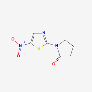 molecular formula C7H7N3O3S B15334843 2-Pyrrolidinone, 1-(5-nitro-2-thiazolyl)- CAS No. 13109-99-4