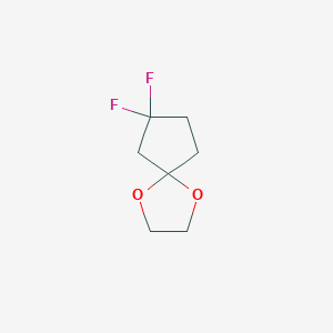 molecular formula C7H10F2O2 B15334856 7,7-Difluoro-1,4-dioxaspiro[4.4]nonane 