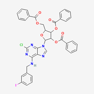 (2R,3R,4R,5R)-2-[(Benzoyloxy)methyl]-5-[2-chloro-6-[(3-iodobenzyl)amino]-9H-purin-9-yl]tetrahydrofuran-3,4-diyl Dibenzoate