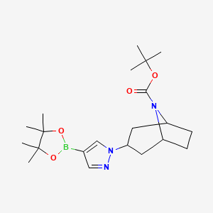 molecular formula C21H34BN3O4 B15334916 1-(8-Boc-8-azabicyclo[3.2.1]octan-3-yl)-1H-pyrazole-4-boronic Acid Pinacol Ester 