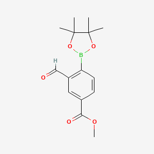 molecular formula C15H19BO5 B15334928 Methyl 3-formyl-4-(4,4,5,5-tetramethyl-1,3,2-dioxaborolan-2-yl)benzoate 