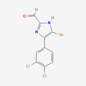 molecular formula C10H5BrCl2N2O B15334942 5-Bromo-4-(3,4-dichlorophenyl)imidazole-2-carbaldehyde 