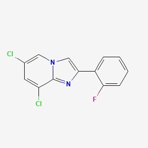 molecular formula C13H7Cl2FN2 B15334960 6,8-Dichloro-2-(2-fluorophenyl)imidazo[1,2-a]pyridine 