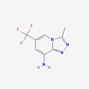 molecular formula C8H7F3N4 B15334961 3-Methyl-6-(trifluoromethyl)-[1,2,4]triazolo[4,3-a]pyridin-8-amine 