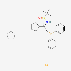 molecular formula C28H42FeNOPS B15335003 (R)-N-[(1S)-1-Ferrocenylethyl-2-(diphenylphosphino)ethyl]-2-methylpropane-2-sulfinamide 