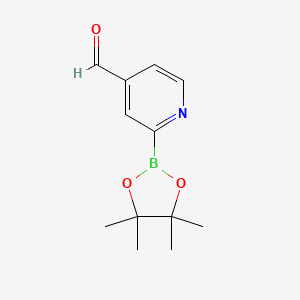 molecular formula C12H16BNO3 B15335009 2-(4,4,5,5-Tetramethyl-1,3,2-dioxaborolan-2-YL)isonicotinaldehyde 