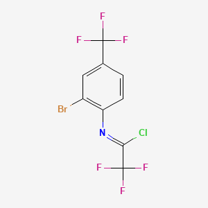 molecular formula C9H3BrClF6N B15335076 N-[2-Bromo-4-(trifluoromethyl)phenyl]-2,2,2-trifluoroacetimidoyl Chloride 