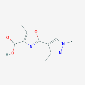 molecular formula C10H11N3O3 B15335084 2-(1,3-Dimethyl-4-pyrazolyl)-5-methyloxazole-4-carboxylic Acid 