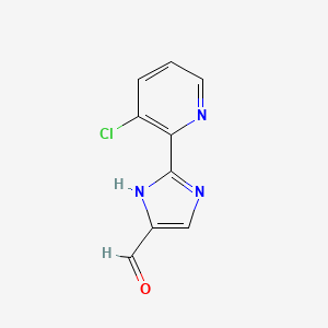 molecular formula C9H6ClN3O B15335085 2-(3-Chloro-2-pyridyl)imidazole-5-carbaldehyde 