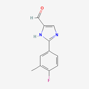 molecular formula C11H9FN2O B15335093 2-(4-fluoro-3-methylphenyl)-1H-imidazole-5-carbaldehyde 