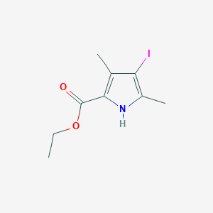 molecular formula C9H12INO2 B15335126 Ethyl 4-iodo-3,5-dimethyl-1h-pyrrole-2-carboxylate CAS No. 5408-08-2