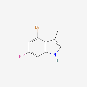 molecular formula C9H7BrFN B15335131 4-Bromo-6-fluoro-3-methylindole 