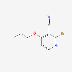 molecular formula C9H9BrN2O B15335173 2-Bromo-4-propoxynicotinonitrile 