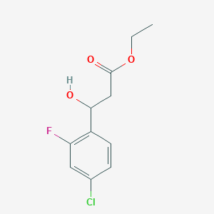 molecular formula C11H12ClFO3 B15335186 Ethyl 3-(4-chloro-2-fluorophenyl)-3-hydroxypropanoate 