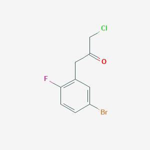 molecular formula C9H7BrClFO B15335256 1-(5-Bromo-2-fluorophenyl)-3-chloro-2-propanone 