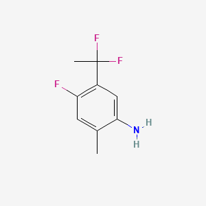 molecular formula C9H10F3N B15335290 5-(1,1-Difluoroethyl)-4-fluoro-2-methylaniline 