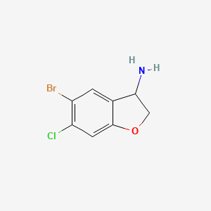 molecular formula C8H7BrClNO B15335348 (S)-5-Bromo-6-chloro-2,3-dihydrobenzofuran-3-amine 