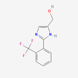 molecular formula C11H9F3N2O B15335354 2-[2-(Trifluoromethyl)phenyl]imidazole-5-methanol 