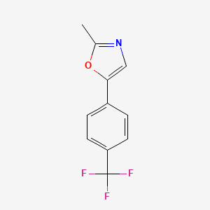 molecular formula C11H8F3NO B15335363 2-Methyl-5-[4-(trifluoromethyl)phenyl]oxazole 