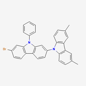 molecular formula C32H23BrN2 B15335526 7-Bromo-3',6'-dimethyl-9-phenyl-9H-2,9'-bicarbazole 