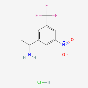 molecular formula C9H10ClF3N2O2 B15335556 (R)-1-[3-Nitro-5-(trifluoromethyl)phenyl]ethanamine Hydrochloride 