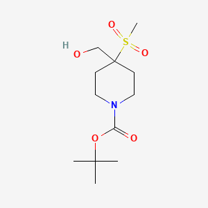 molecular formula C12H23NO5S B15335614 1-Boc-4-(methylsulfonyl)piperidine-4-methanol 