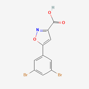 molecular formula C10H5Br2NO3 B15335619 5-(3,5-Dibromophenyl)isoxazole-3-carboxylic Acid 