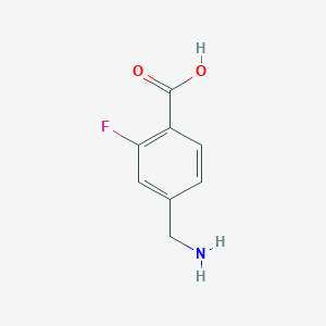 molecular formula C8H8FNO2 B15335638 4-(Aminomethyl)-2-fluorobenzoic acid 