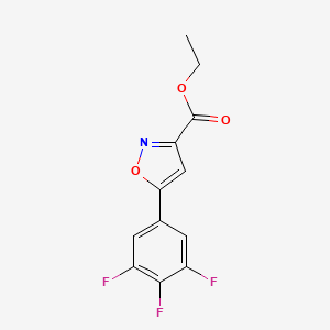 molecular formula C12H8F3NO3 B15335668 Ethyl 5-(3,4,5-Trifluorophenyl)isoxazole-3-carboxylate 