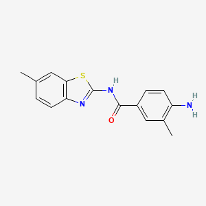 molecular formula C16H15N3OS B15335670 4-Amino-3-methyl-N-(6-methyl-2-benzothiazolyl)benzamide 