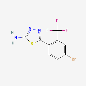 molecular formula C9H5BrF3N3S B15335673 5-[4-Bromo-2-(trifluoromethyl)phenyl]-1,3,4-thiadiazol-2-amine 