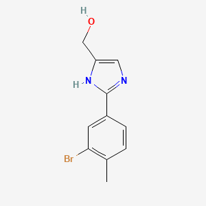 molecular formula C11H11BrN2O B15335719 2-(3-Bromo-4-methylphenyl)imidazole-5-methanol 