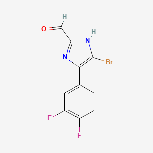 molecular formula C10H5BrF2N2O B15335741 5-Bromo-4-(3,4-difluorophenyl)imidazole-2-carbaldehyde 