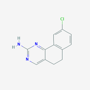 molecular formula C12H10ClN3 B15335754 2-Amino-9-chloro-5,6-dihydrobenzo[h]quinazoline 