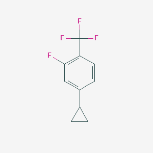 molecular formula C10H8F4 B15335952 4-Cyclopropyl-2-fluoro-1-(trifluoromethyl)benzene 