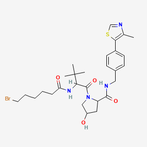 molecular formula C28H39BrN4O4S B15335997 (2R,4S)-1-[(2S)-2-(6-bromohexanoylamino)-3,3-dimethyl-butanoyl]-4-hydroxy-N-[[4-(4-methylthiazol-5-yl)phenyl]methyl]pyrrolidine-2-carboxamide 