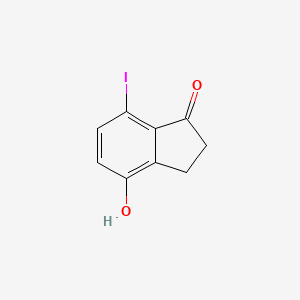 molecular formula C9H7IO2 B15336005 4-Hydroxy-7-iodo-indan-1-one 