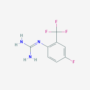 molecular formula C8H7F4N3 B15336051 1-[4-Fluoro-2-(trifluoromethyl)phenyl]guanidine 