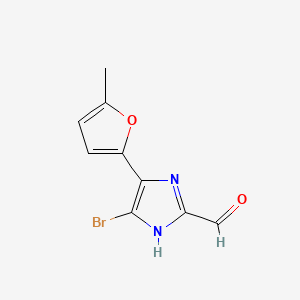 molecular formula C9H7BrN2O2 B15336132 5-Bromo-4-(5-methyl-2-furyl)imidazole-2-carbaldehyde 