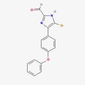 molecular formula C16H11BrN2O2 B15336161 5-Bromo-4-(4-phenoxyphenyl)imidazole-2-carbaldehyde 